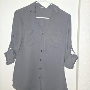 Gray Long sleeve blouse
